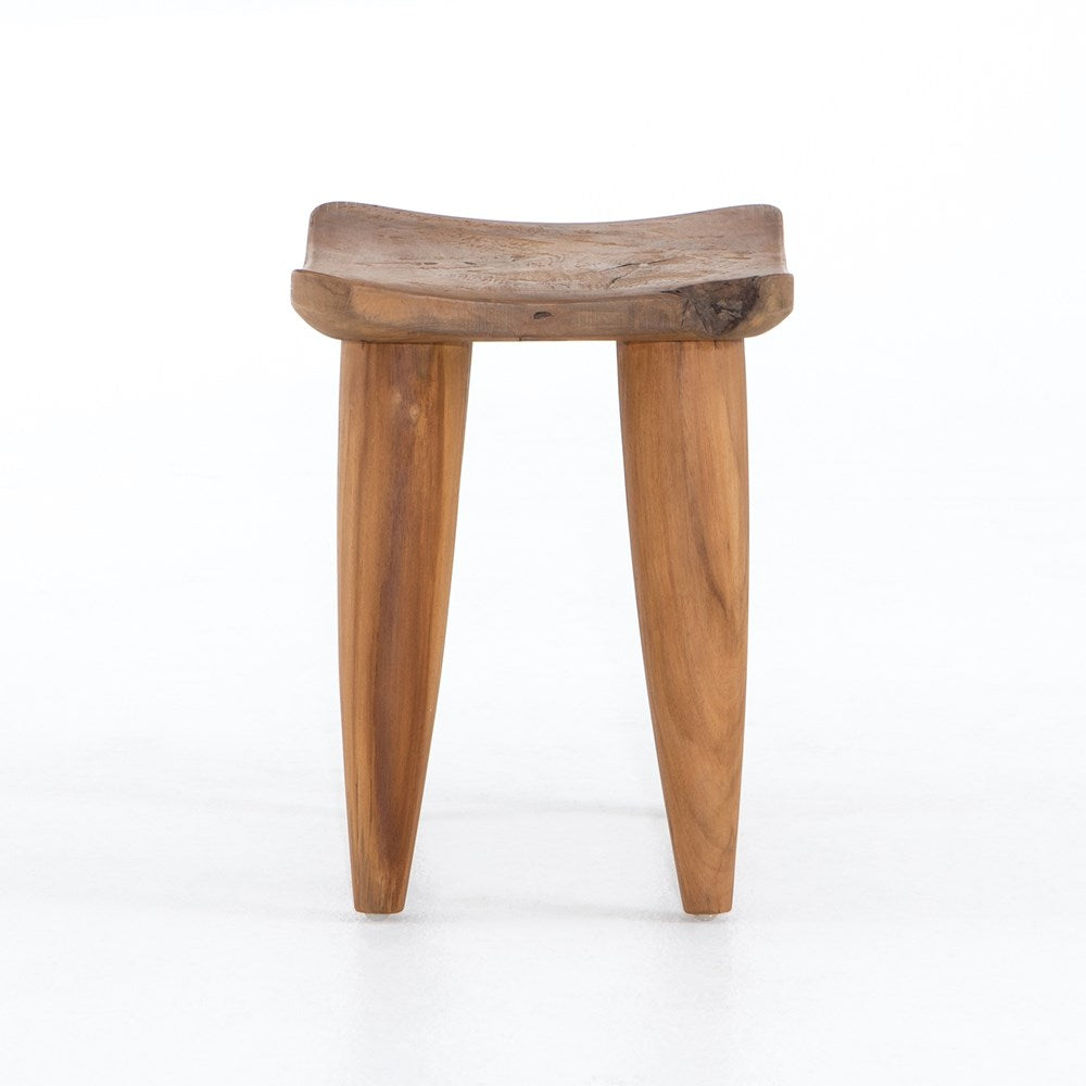 Zuri Outdoor Stool-Four Hands-FH-JLAN-242-Stools & OttomansAged Natural Teak-1-France and Son
