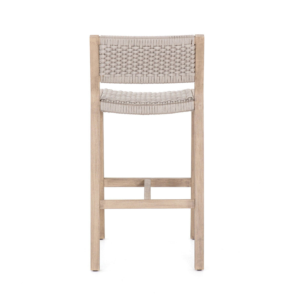 Delano Outdoor Bar + Counter Stool-Four Hands-FH-JSOL-155A-Outdoor Bar stoolsCounter-Washed Brown-Fsc / Thick Grey Rope-16-France and Son