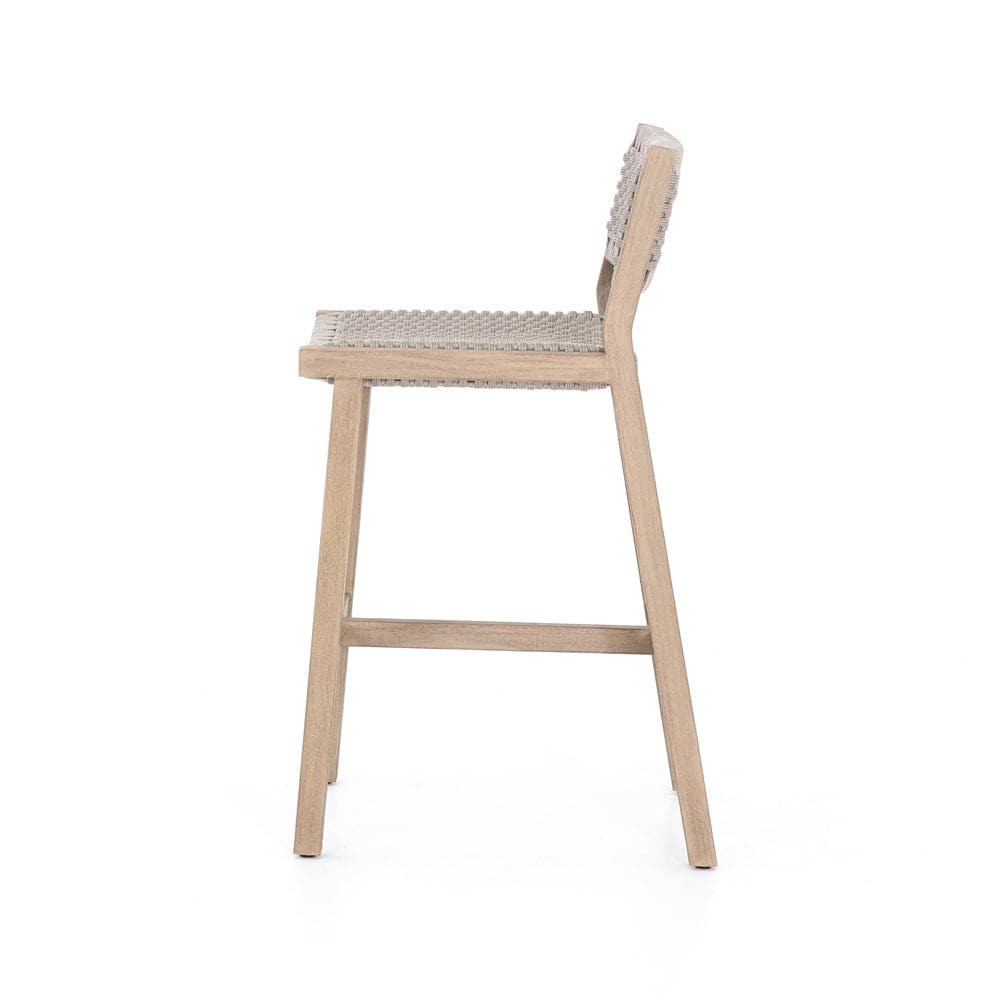 Delano Outdoor Bar + Counter Stool-Four Hands-FH-JSOL-155A-Outdoor Bar stoolsCounter-Washed Brown-Fsc / Thick Grey Rope-16-France and Son