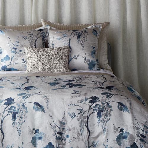 Jardin Fleur Silver Pillow-Ann Gish-ANNGISH-PWJF2222-SIL-Bedding-1-France and Son