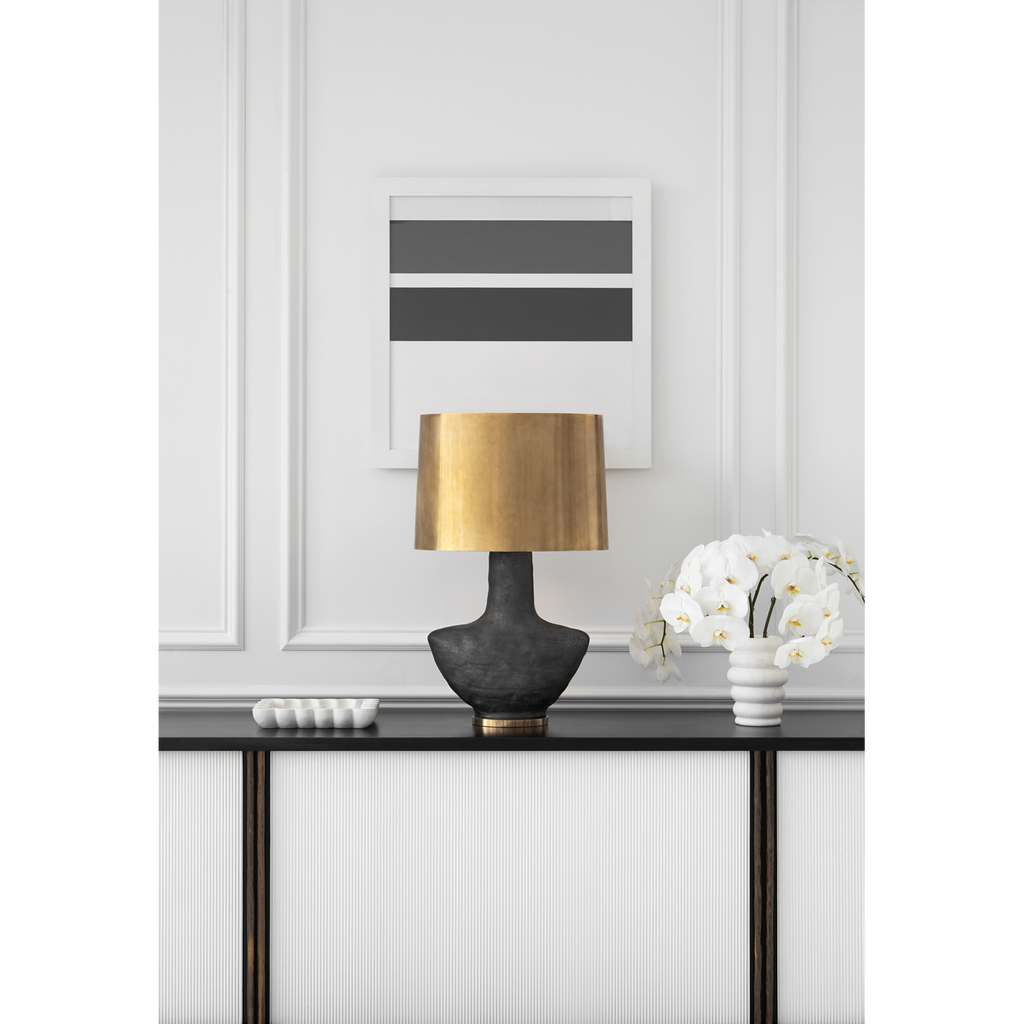 Artem Small Table Lamp-Visual Comfort-VISUAL-KW 3612PRW-AB-Table LampsPorous White-Antique Brass-1-France and Son
