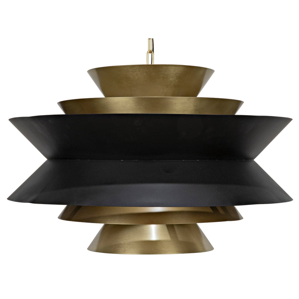 Arion Pendant, Steel with Brass Finish-Noir-NOIR-LAMP776MB-Pendants-1-France and Son