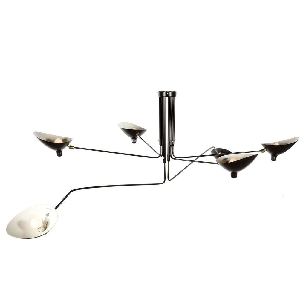 Mid-Century Modern Reproduction MCL-R6 Six Arm Ceiling Lamp - Black Inspired by Serge Mouille
