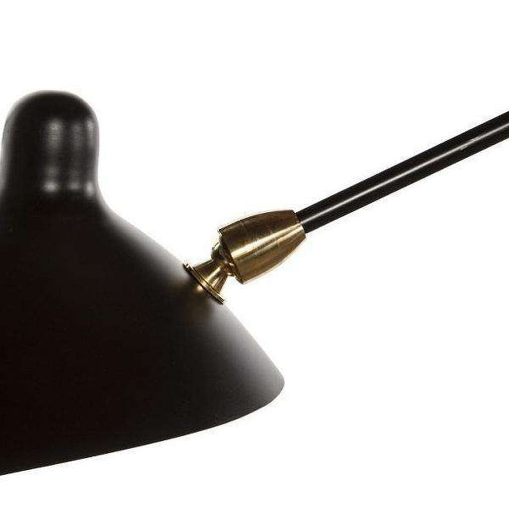 Mid-Century Modern Reproduction MCL-R6 Six Arm Ceiling Lamp - Black Inspired by Serge Mouille