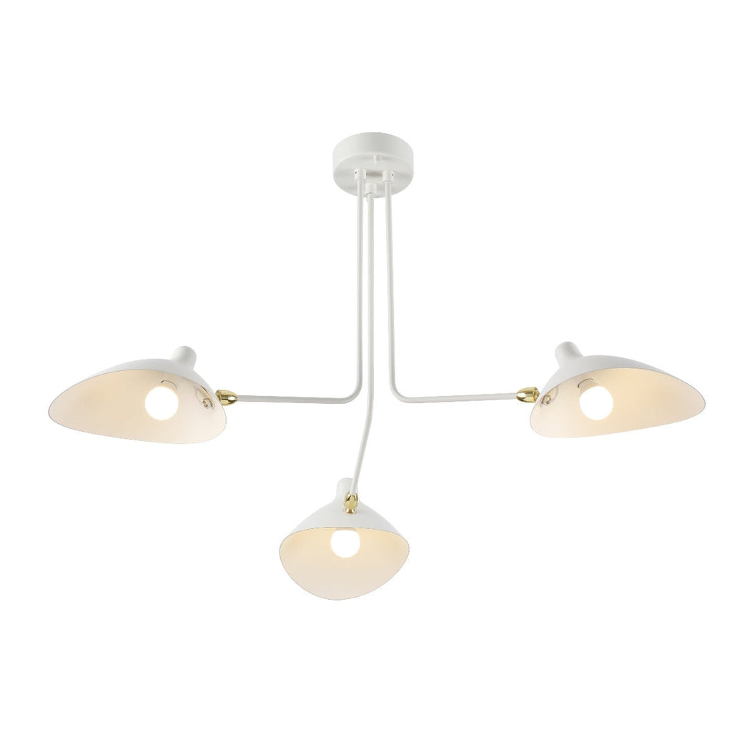 Three-Arm MCL-R3 Ceiling Lamp - Classic-France & Son-LBC092BLK3-ChandeliersBlack-1-France and Son