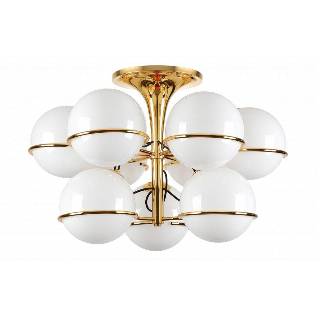 Sarfatti Globe Two Tiered Flush Mount Ceiling Lamp-France & Son-LBC1169BLK-Flush MountsBlack-1-France and Son