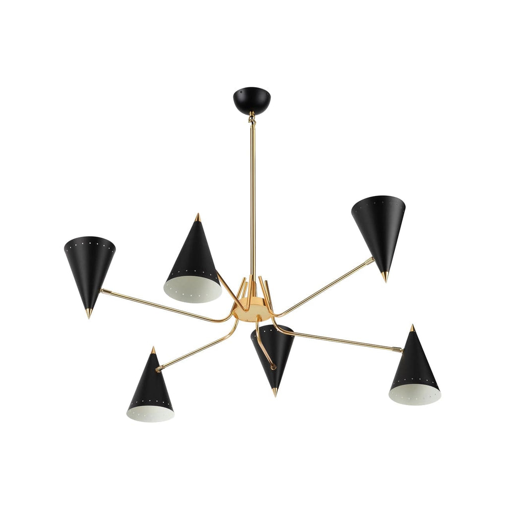 Mid Century Stilnovo Cono Chandelier-France & Son-LBC1246WHT-ChandeliersWhite-1-France and Son