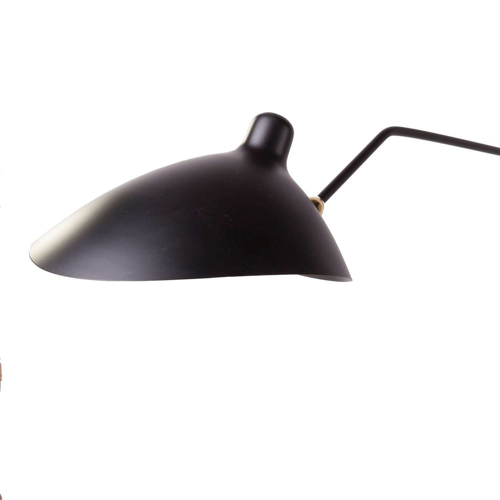 Mid-Century Modern Reproduction MSC-R1C Rotating Sconce - One Curved Arm - Black Inspired by Serge Mouille