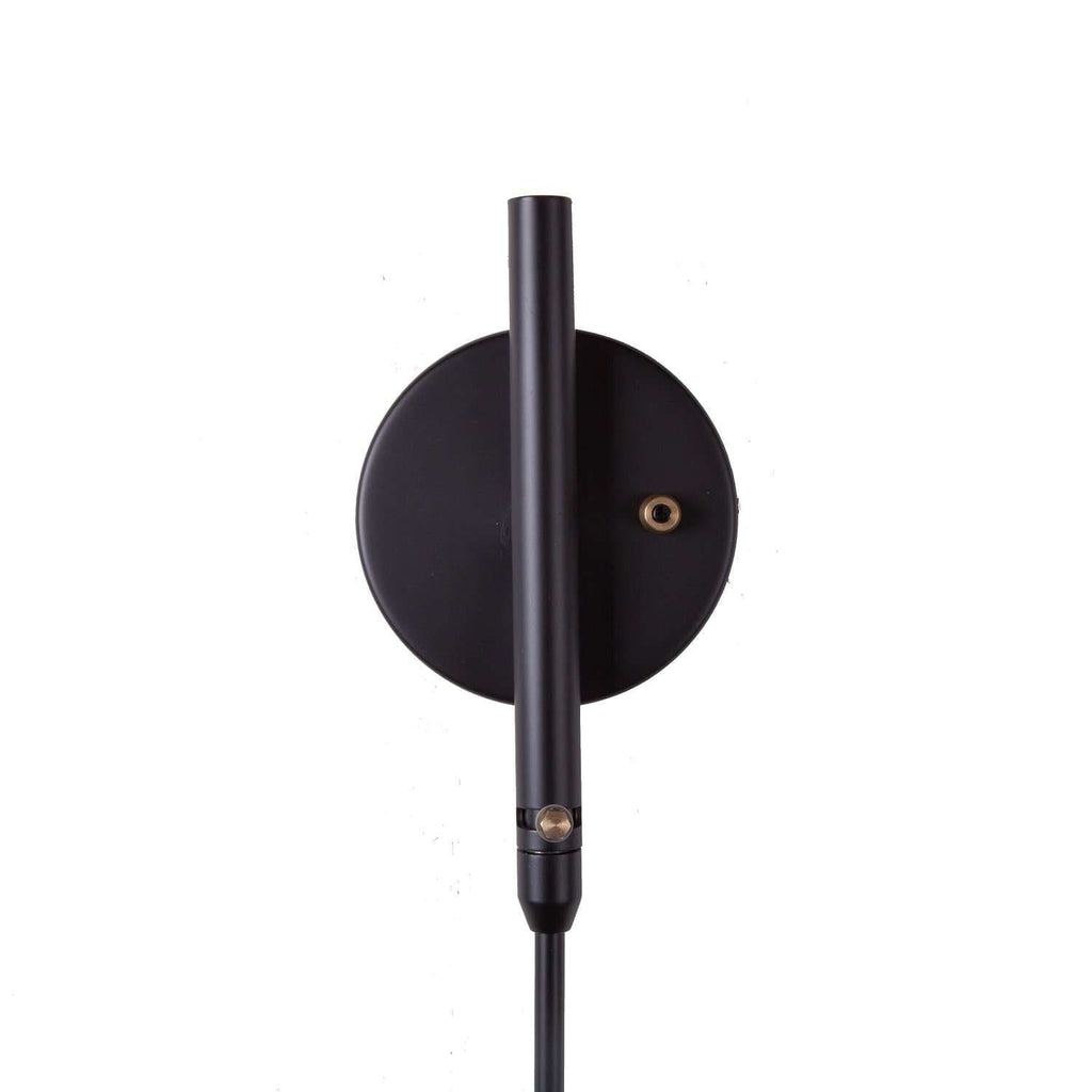 Mid-Century Modern Reproduction MSC-R1C Rotating Sconce - One Curved Arm - Black Inspired by Serge Mouille