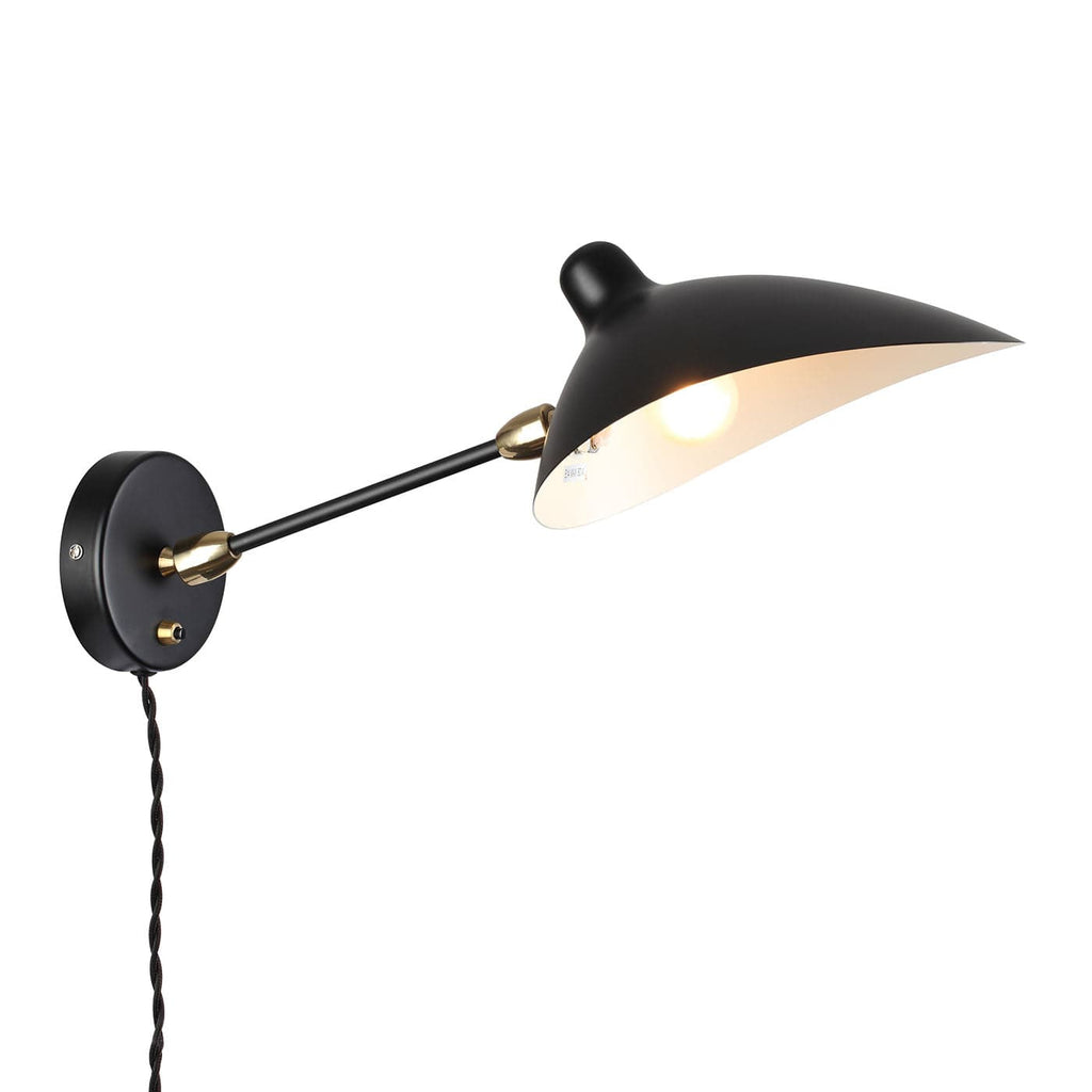 Mid Century Mouille Double Swivel Sconce - 19"-France & Son-LBW016BLK-Wall LightingBlack-1-France and Son