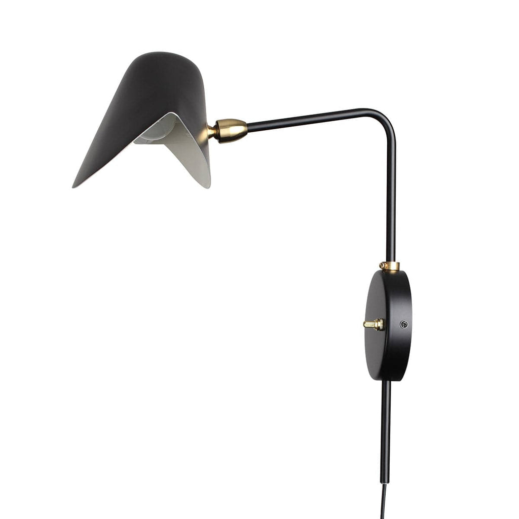 Mid Century Serge Antony Rotating Wall Sconce-France & Son-LBW060BLK-Wall LightingBlack-3-France and Son