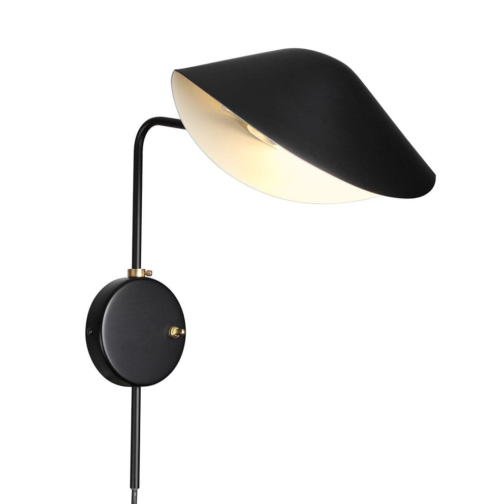 Mid Century Serge Antony Rotating Wall Sconce-France & Son-LBW060BLK-Wall LightingBlack-3-France and Son