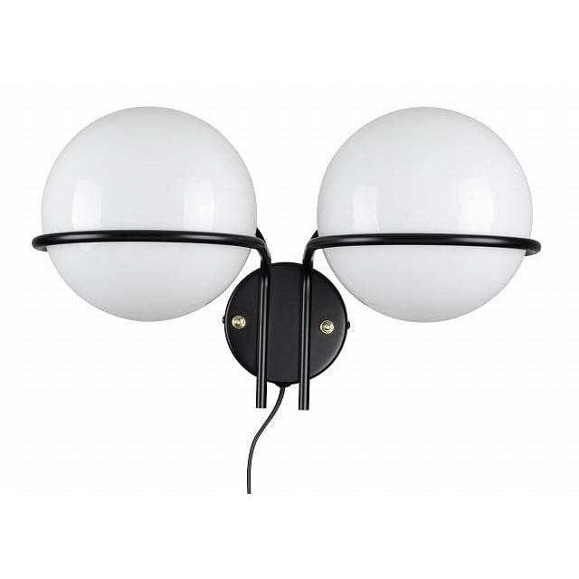 Sarfatti Double Globe Wall Sconce-France & Son-LBW1602BLK-Wall LightingBlack-1-France and Son