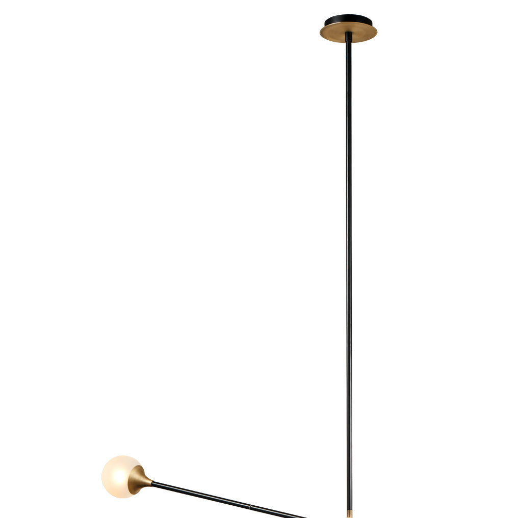 Modern Baton Chandelier-France & Son-LM3644PBLKBRS-Chandeliers-1-France and Son