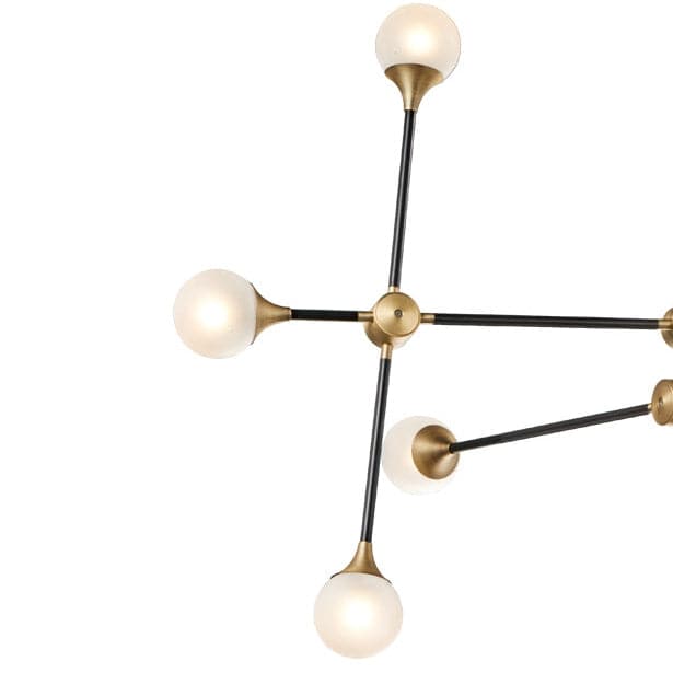 Modern Baton Chandelier - Large-France & Son-LM3648PBLKBRS-Chandeliers-1-France and Son