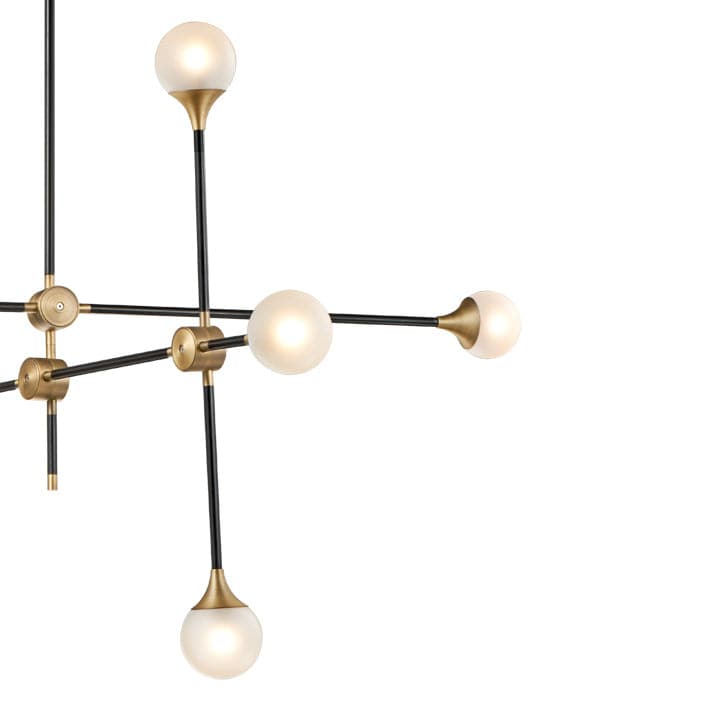 Modern Baton Chandelier - Large-France & Son-LM3648PBLKBRS-Chandeliers-1-France and Son