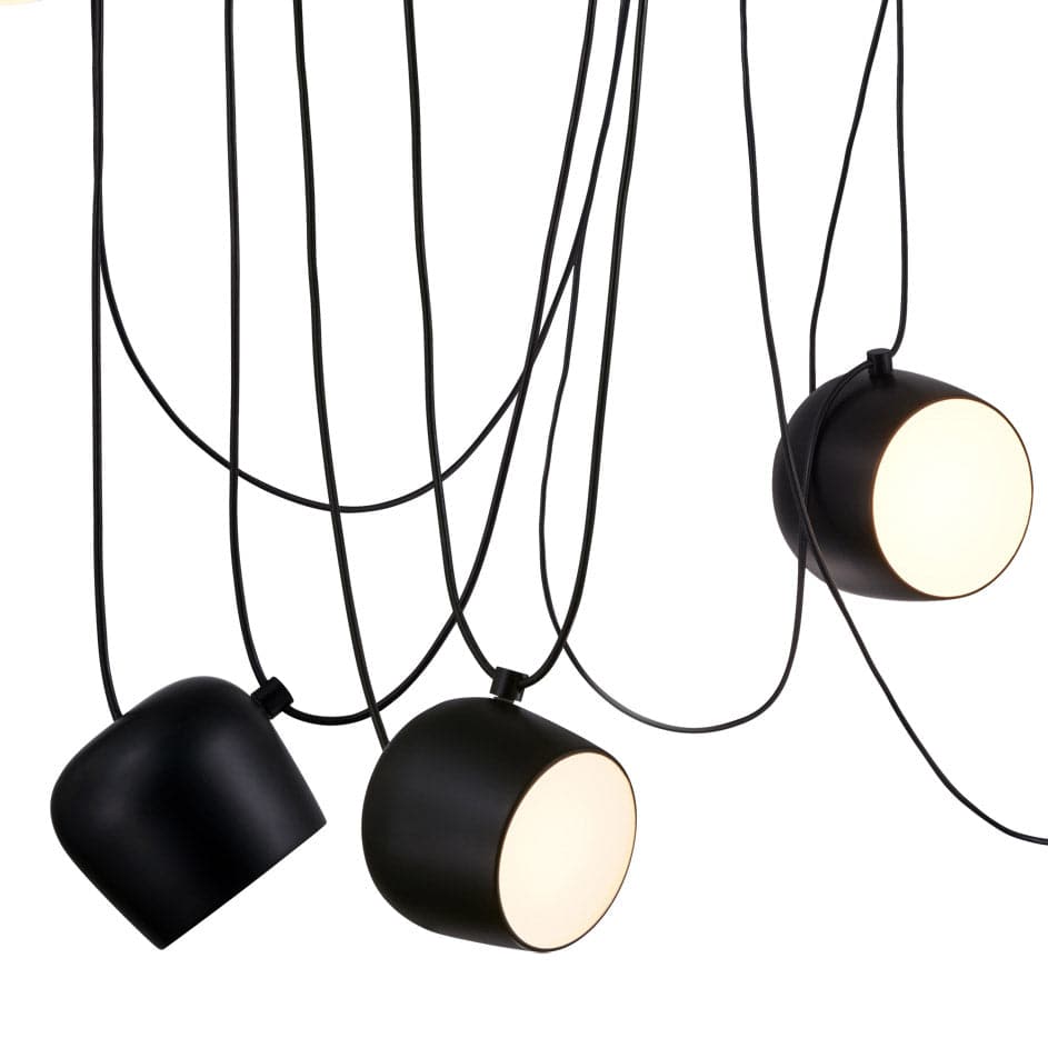 Five Head Focus Suspension Light-France & Son-LM5025PBLK-Chandeliers-1-France and Son