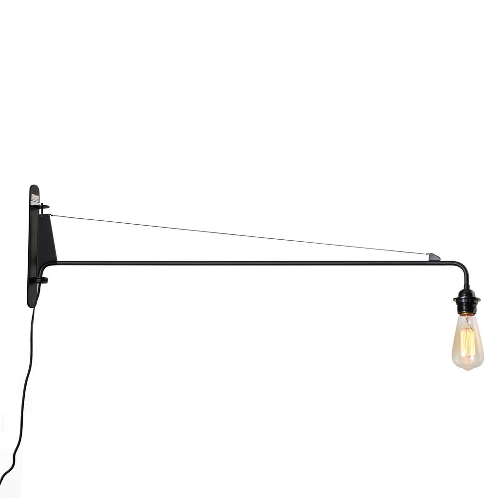 Jean Swing Arm Wall Lamp - Petite-France & Son-LN0051BLK-Wall Lighting-1-France and Son