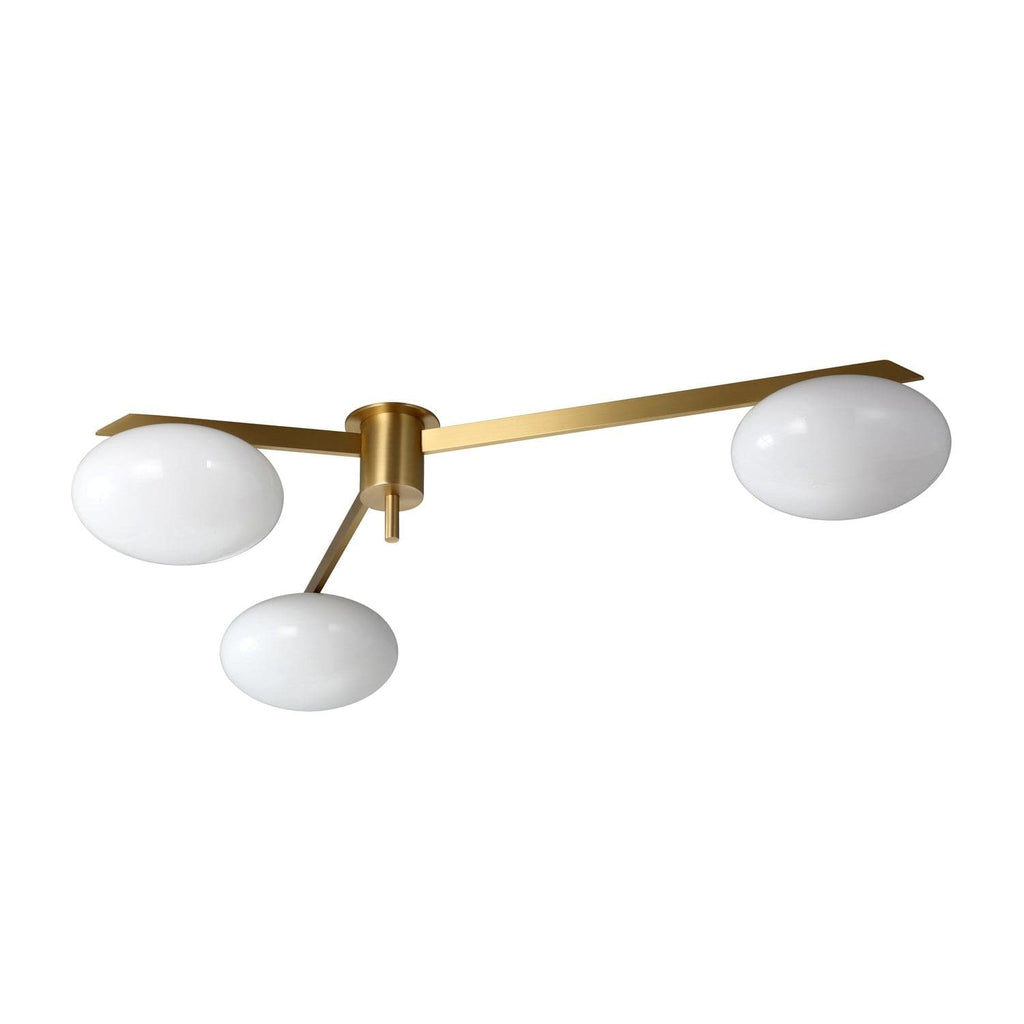 Lelli Three Arm Ceiling Light - Brass-France & Son-LN7103BRS-Flush Mounts-1-France and Son