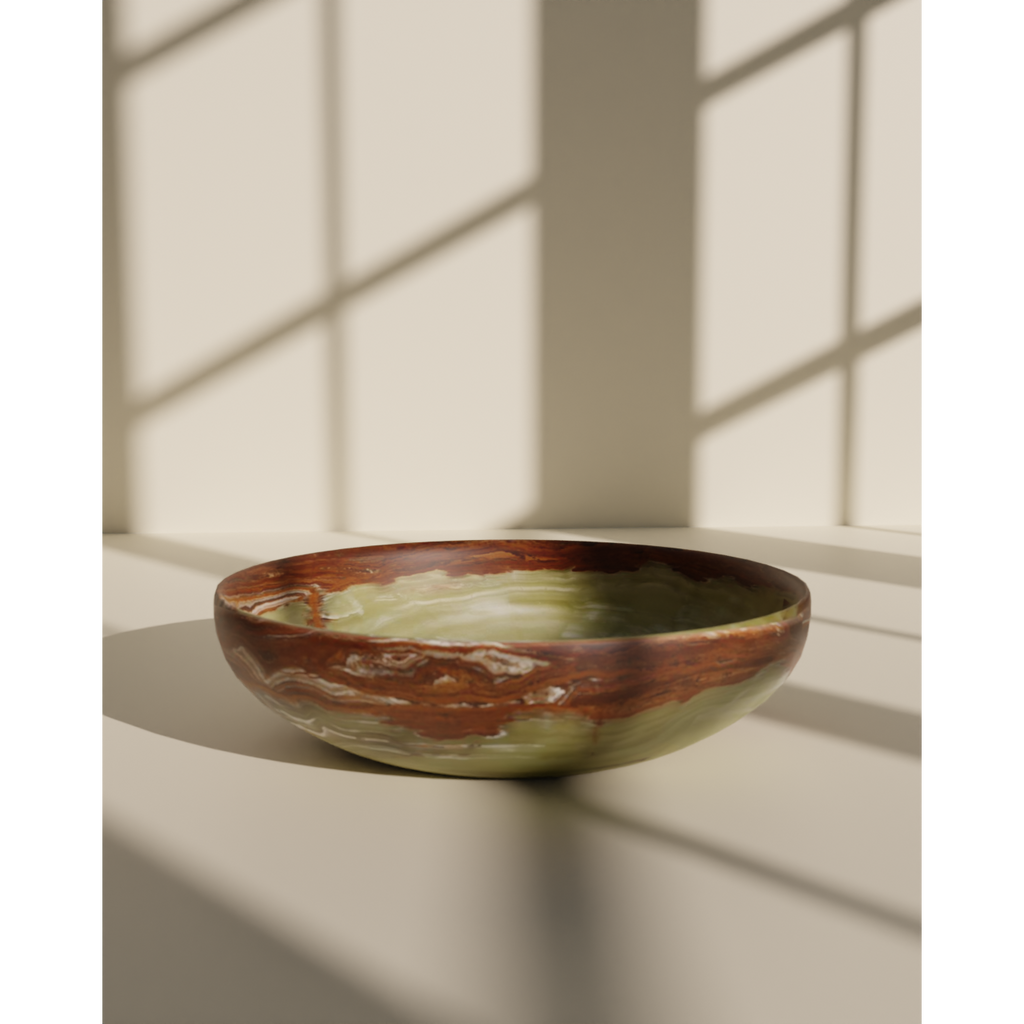 Flora Collection Hardwood 12" Stone Bowl-FABLER-MC-BW20-WG-Bowls-1-France and Son