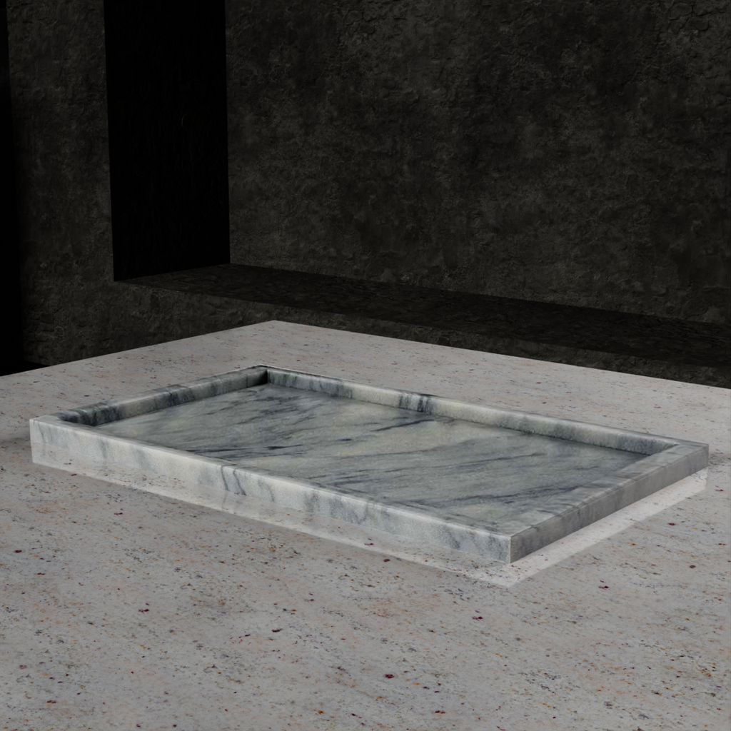 Mist Gray 12" x 20" Stone Rectangular Service Tray-FABLER-MC-PC11-CG-Decor-1-France and Son