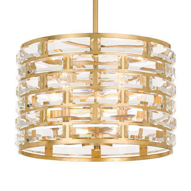 Meridian 5 Light Antique Gold Chandelier-Crystorama Lighting Company-CRYSTO-MER-4865-GA-Chandeliers-1-France and Son