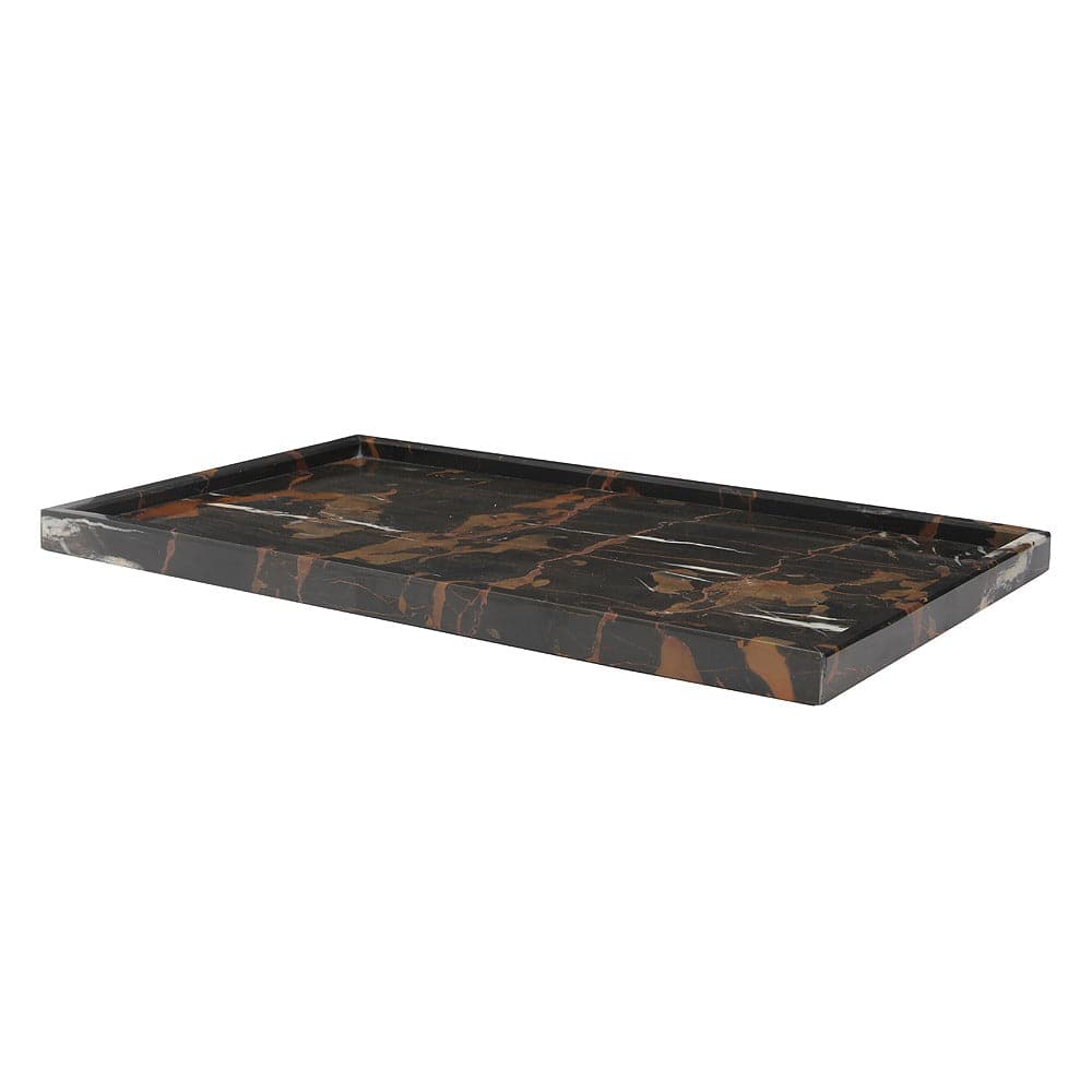 Gaia Collection Smooth Finish Rectangle Tray 18"x10"-FABLER-MC-PC12-BG-TraysBlack & Gold Marble-1-France and Son