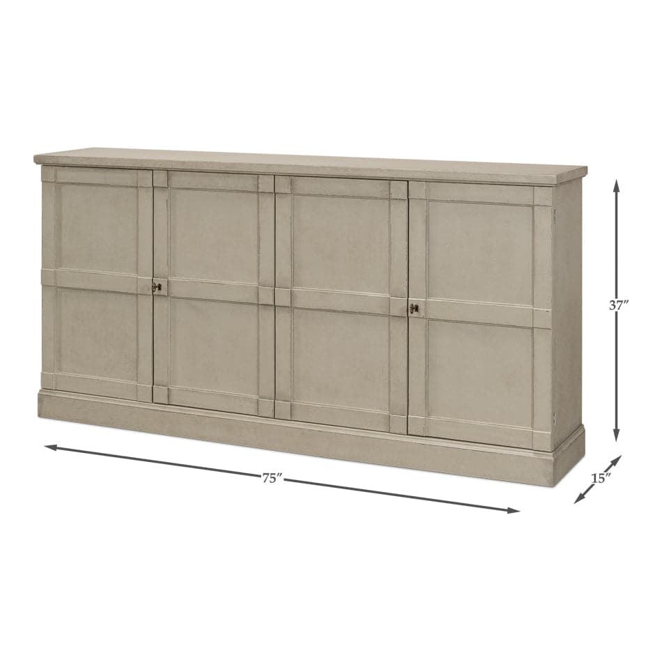 Lionisio Buffet 75"-SARREID-SARREID-R077-04W-1-Bookcases & CabinetsWashed Gray Finish-1-France and Son