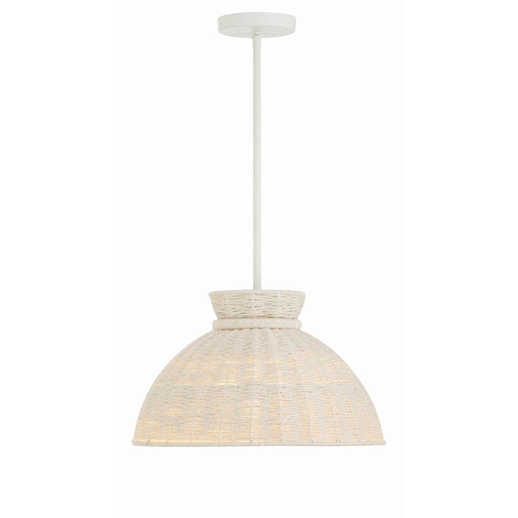 Reese 1 Light Pendant with Woven Shade-Crystorama Lighting Company-CRYSTO-RES-10520-MT-Pendants-1-France and Son