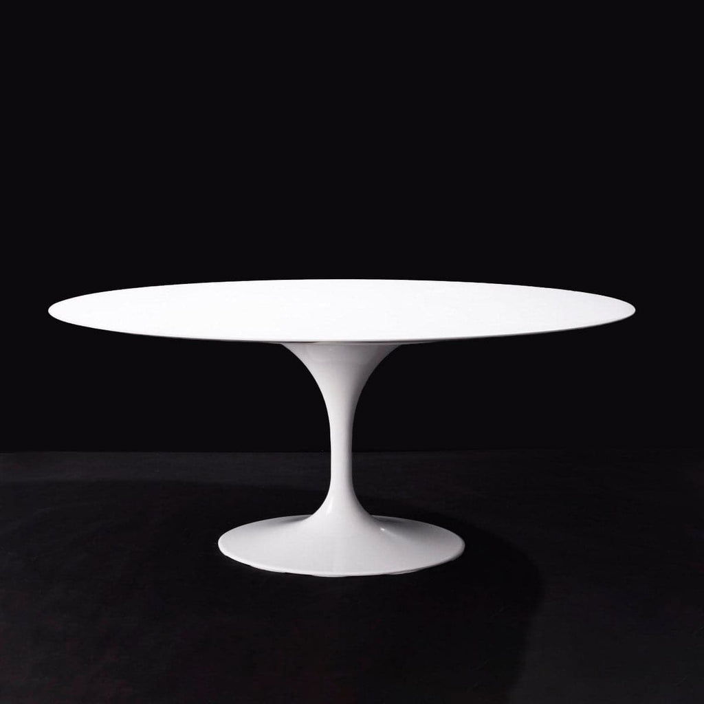 White Quartz Tulip Table with metal base
