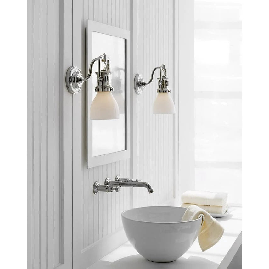 Yuna Suspended Sconce-Visual Comfort-VISUAL-SL 2975AN-WG-Bathroom LightingAntique Nickel-White Glass Shade-1-France and Son