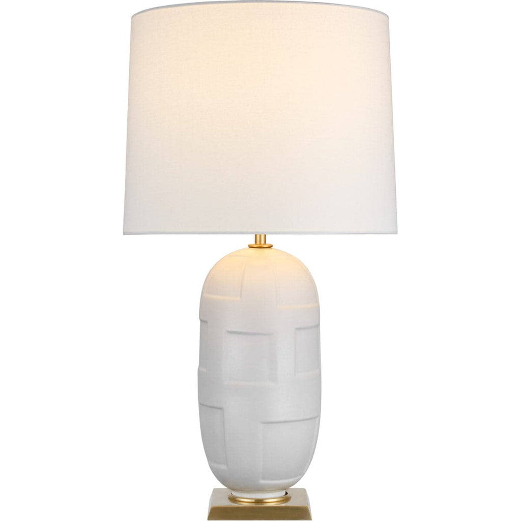 Idalee Large Table Lamp-Visual Comfort-VISUAL-TOB 3685PW-L-Table LampsPlaster White with Linen Shade-1-France and Son