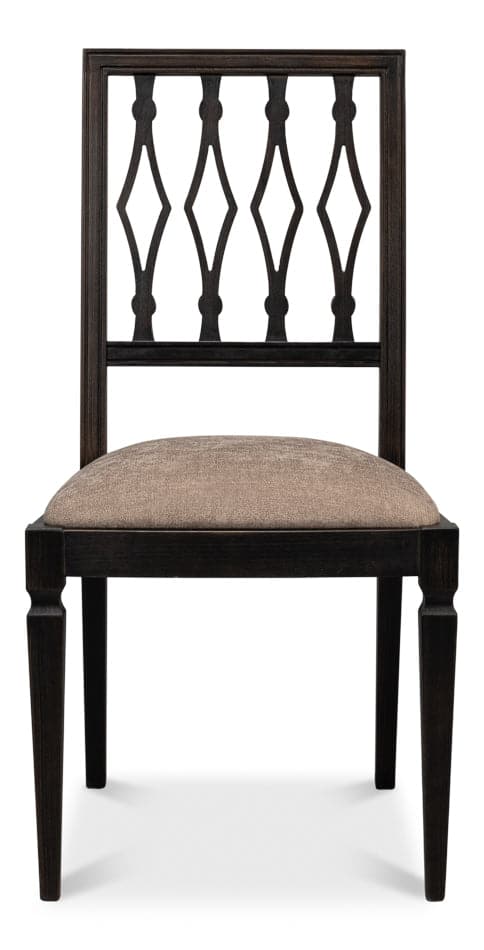 Diamond Side Chair - Nero - Mushroom-SARREID-SARREID-U004-03F50-Dining Chairs-1-France and Son