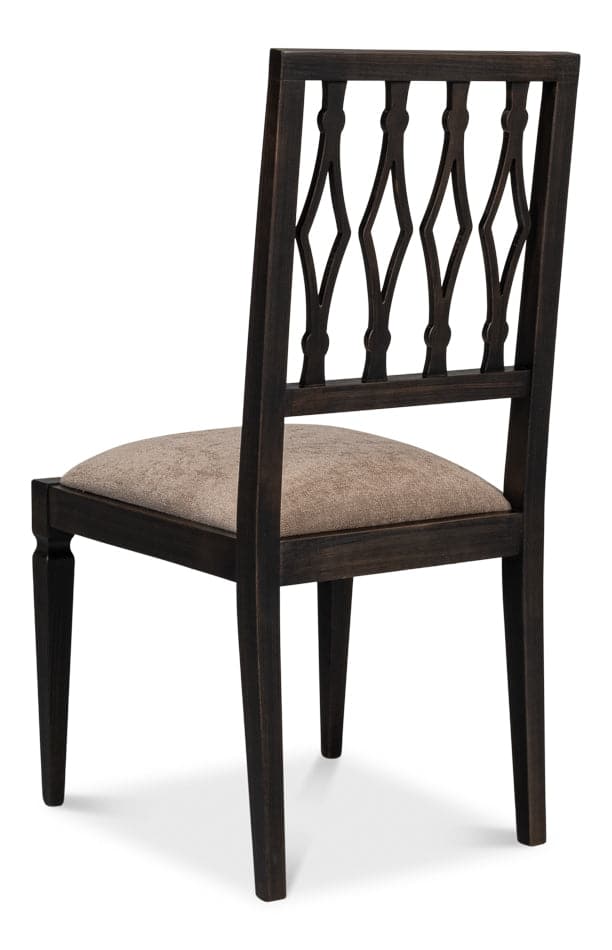 Diamond Side Chair - Nero - Mushroom-SARREID-SARREID-U004-03F50-Dining Chairs-1-France and Son