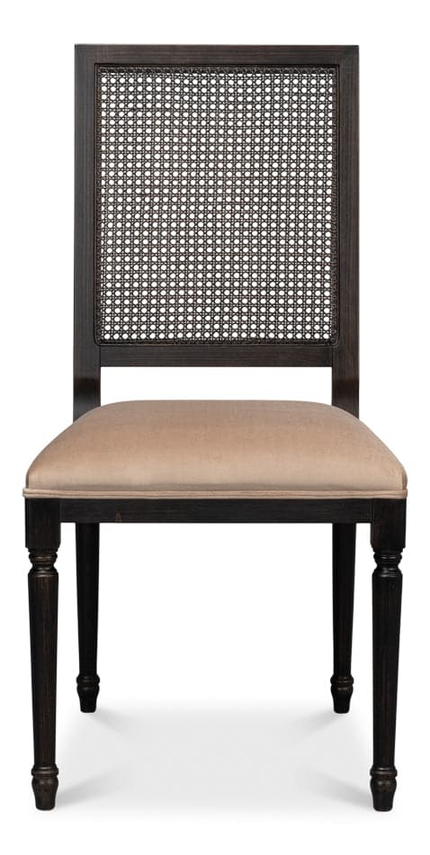 Cane Back Side Chair - Nero - Toffee-SARREID-SARREID-U094-03F48-Dining Chairs-1-France and Son