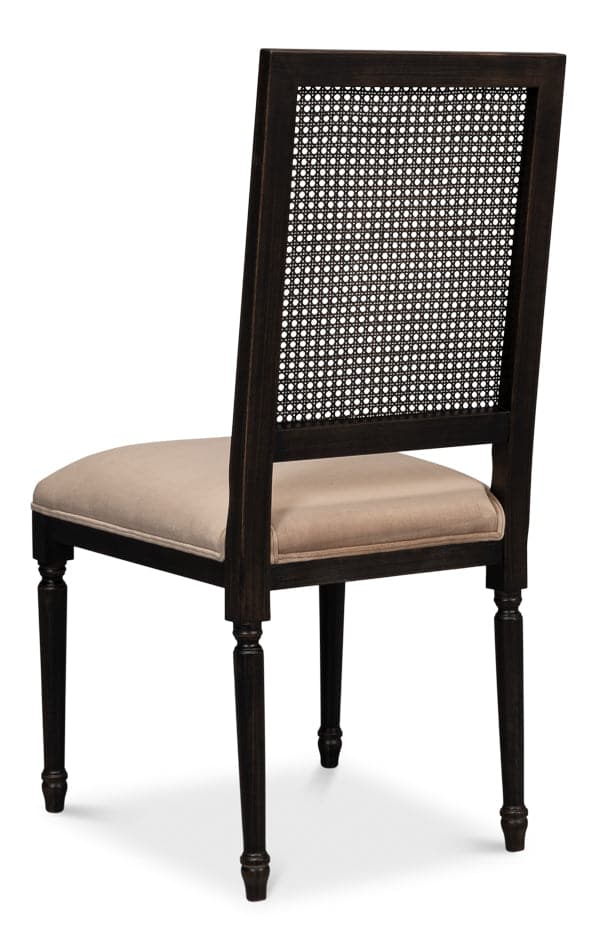 Cane Back Side Chair - Nero - Toffee-SARREID-SARREID-U094-03F48-Dining Chairs-1-France and Son