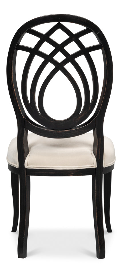 Goccia Side Chair - Nero - Banks Organza-SARREID-SARREID-U165-03F11-Dining Chairs-1-France and Son