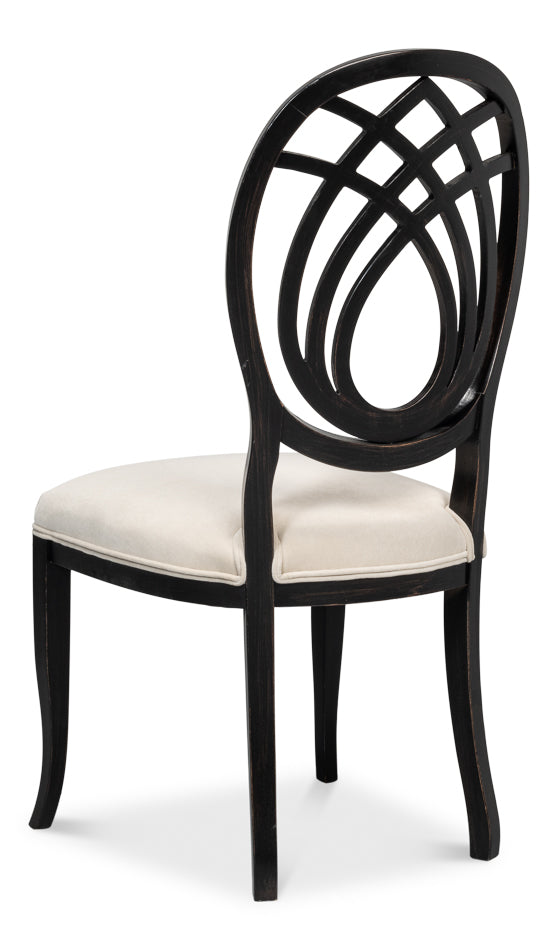 Goccia Side Chair - Nero - Banks Organza-SARREID-SARREID-U165-03F11-Dining Chairs-1-France and Son