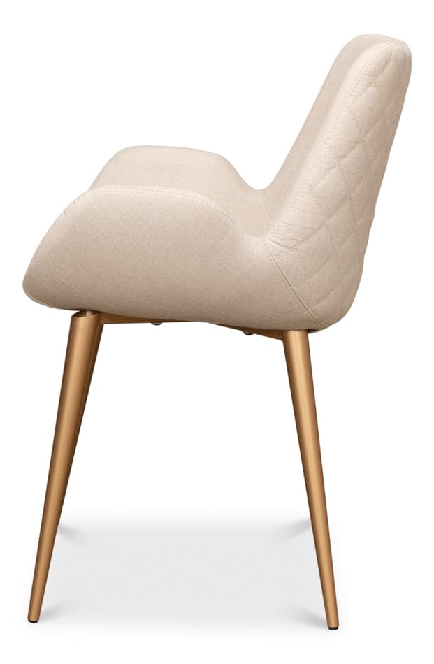 Thao Chair Gold Legs Flax Linen-SARREID-SARREID-U232-ASF01-Dining Chairs-1-France and Son