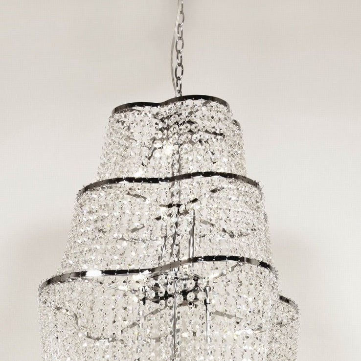 Liam Tiered Crystal Chandelier-France & Son-UR798S-Chandeliers-1-France and Son