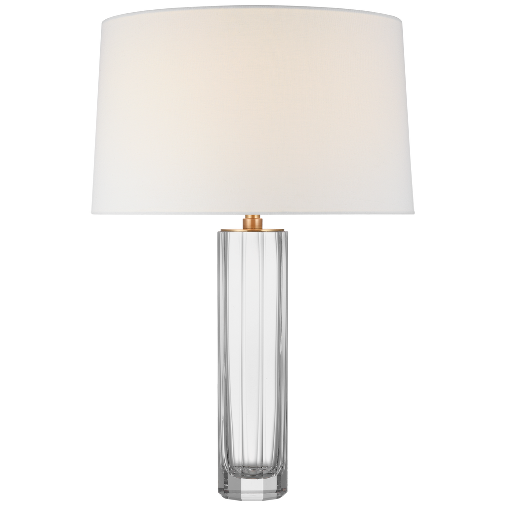 Freeya Medium Table Lamp-Visual Comfort-VISUAL-CHA 8436CG-L-Table LampsClear Glass with Linen Shade-1-France and Son