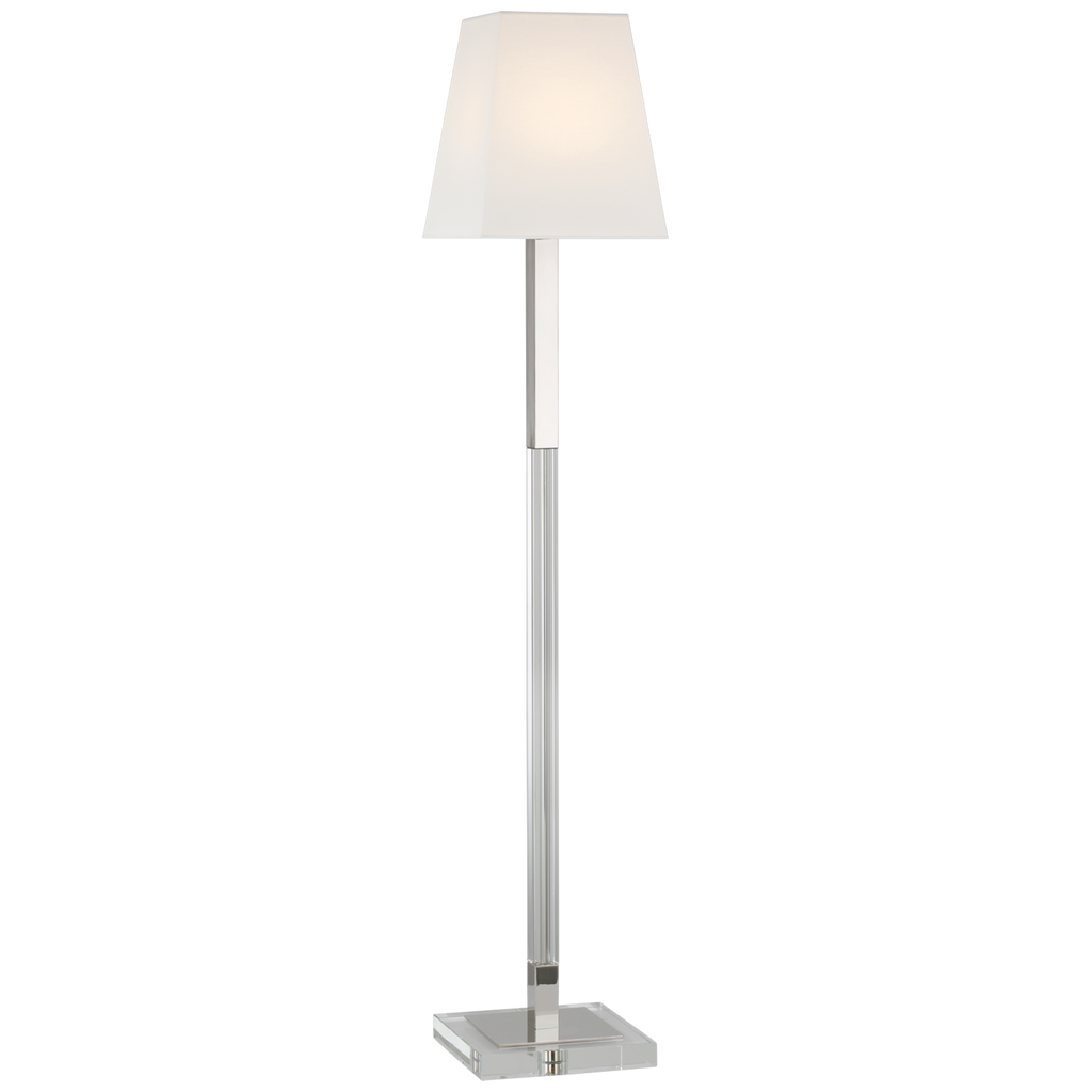 Renoa Reading Floor Lamp-Visual Comfort-VISUAL-CHA 9912PN/CG-L-Floor LampsPolished Nickel and Crystal-1-France and Son
