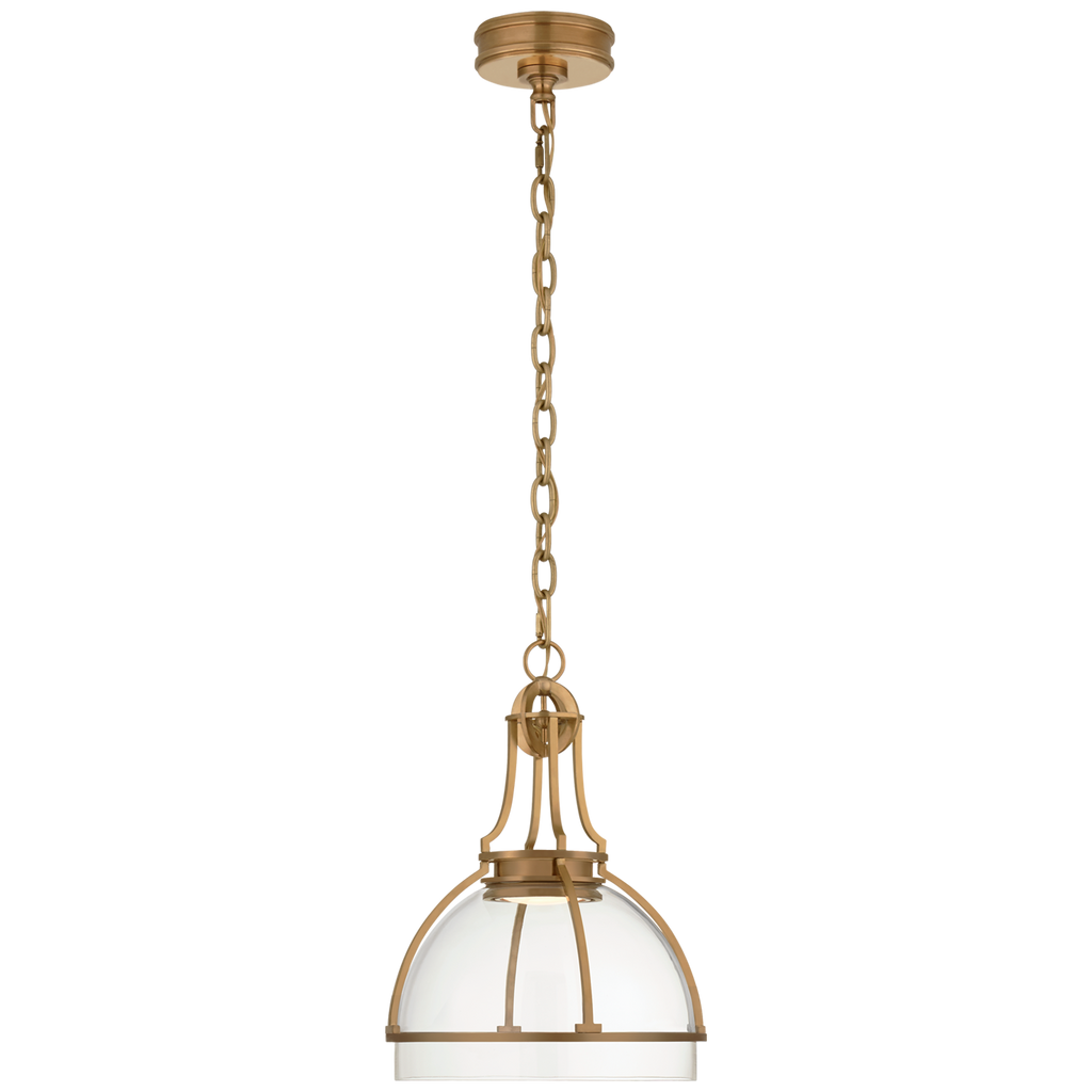 Greek Dome Pendant-Visual Comfort-VISUAL-CHC 5481AB-CG-PendantsMedium-Antique-Burnished Brass-Clear Glass-1-France and Son