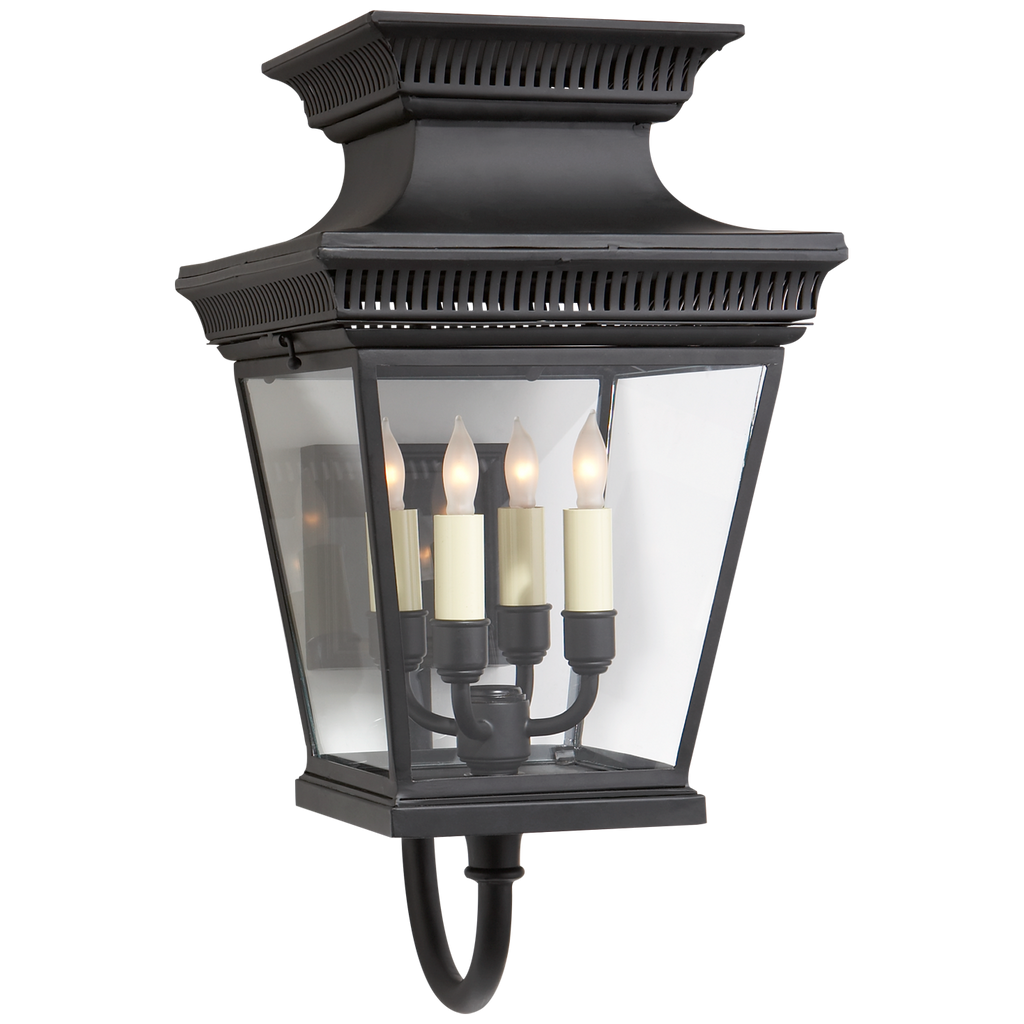 Ersa Medium Bracket Lantern-Visual Comfort-VISUAL-CHD 2952WZ-Wall LightingWeathered Zinc with Clear Glass-1-France and Son