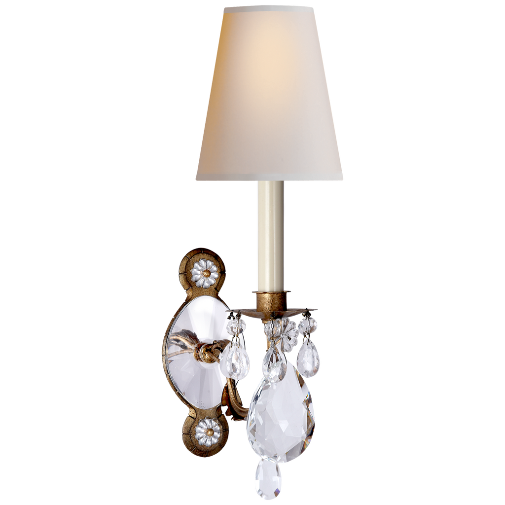 Youmie Crystal Sconce-Visual Comfort-VISUAL-TOB 2470GI/CG-PL-Wall LightingSingle Arm-1-France and Son