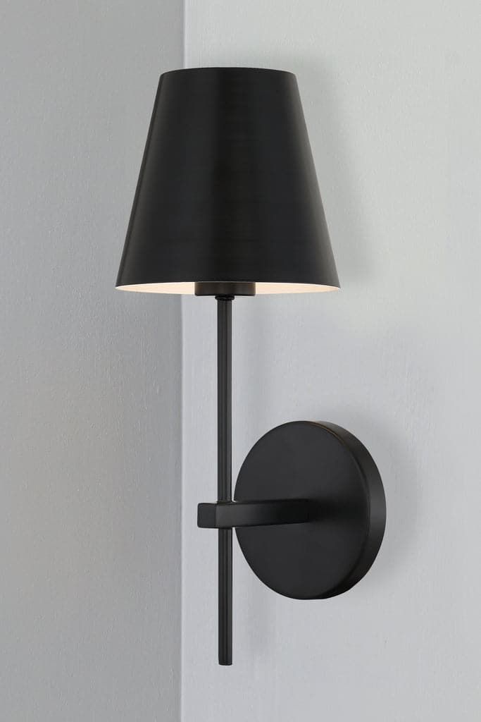 Xavier 1 Light Wall Mount-Crystorama Lighting Company-CRYSTO-XAV-B8321-MK-Wall LightingMatte Black-1-France and Son