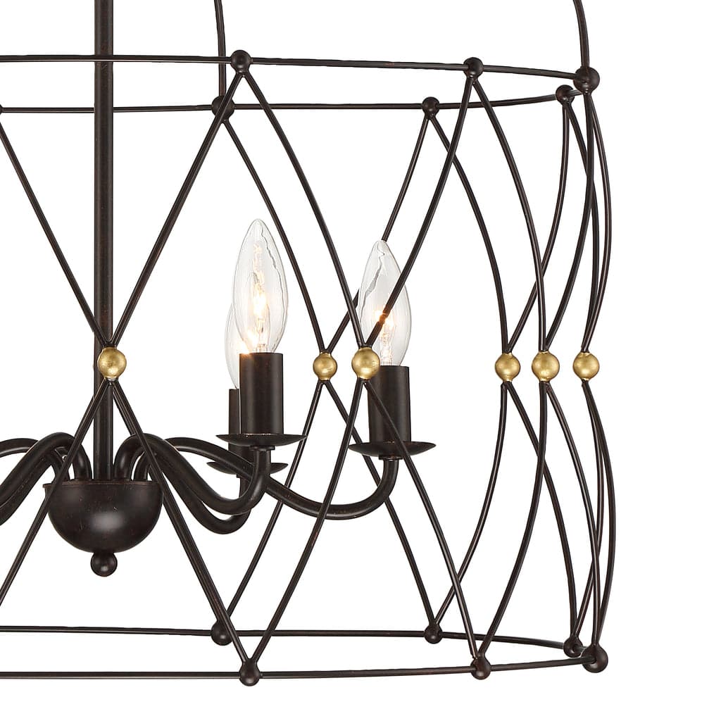 Zucca 6 Light Lantern-Crystorama Lighting Company-CRYSTO-ZUC-A9035-EB-GA-Pendants-1-France and Son