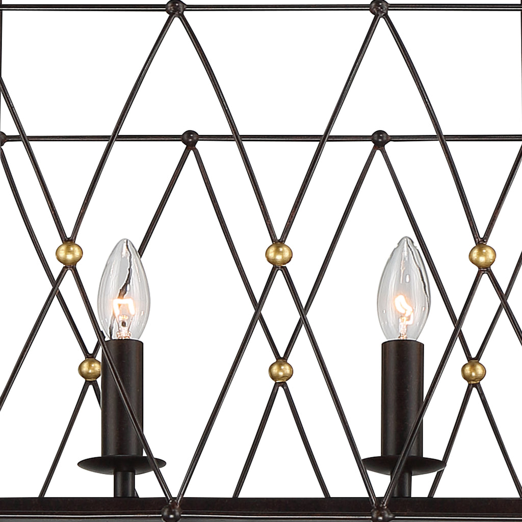 Zucca 6 Light Linear Chandelier-Crystorama Lighting Company-CRYSTO-ZUC-A9037-EB-GA-Chandeliers-1-France and Son