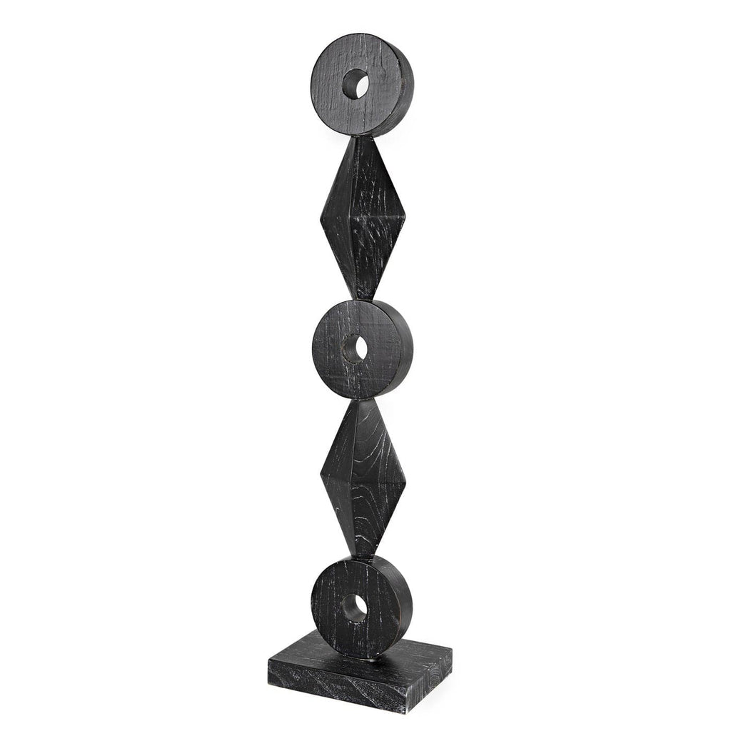 Totem Sculpture - Cinder Black-Noir-NOIR-AC151CB-Decorative Objects-1-France and Son
