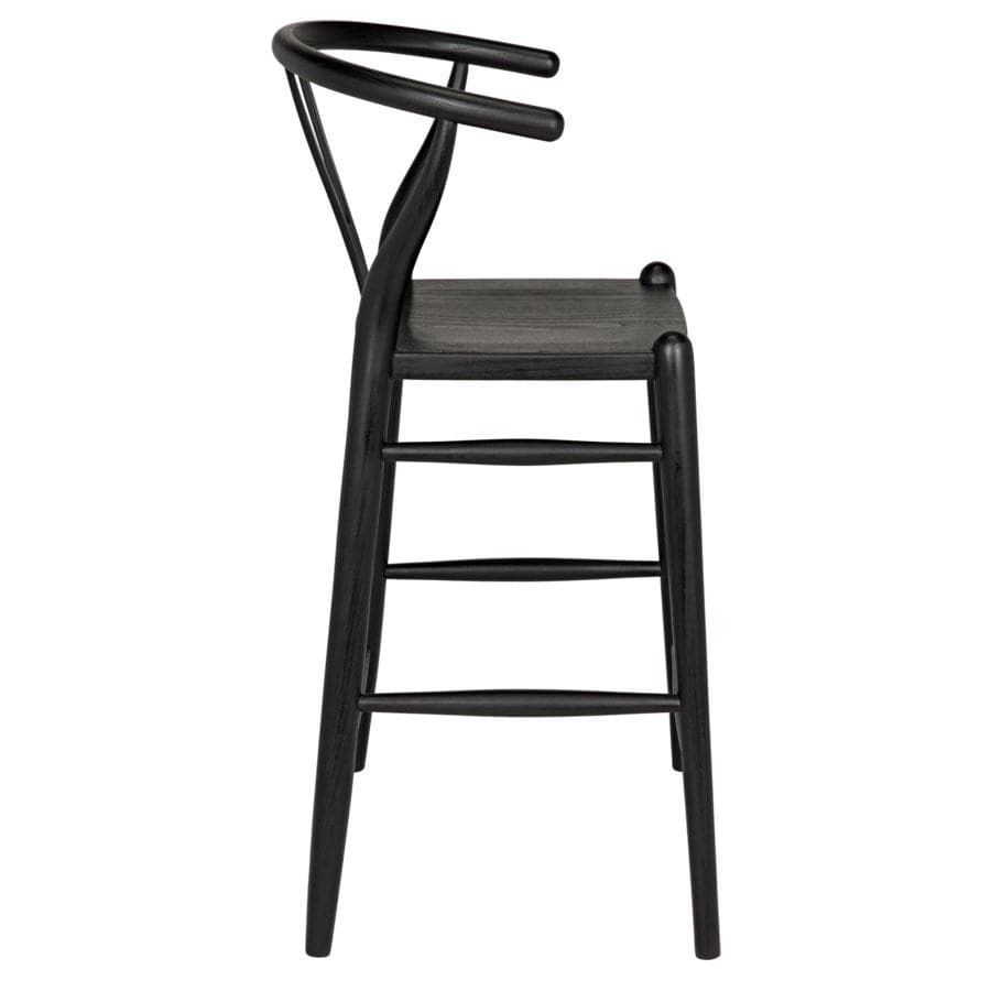 Zola Counter Stool, Charcoal Black-Noir-NOIR-AE-16CHBS-Bar Stools-1-France and Son